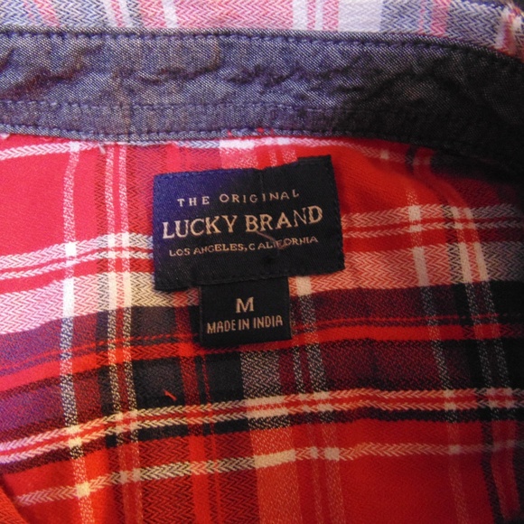 Lucky Brand short sleeve shirt button front kids M - Picture 4 of 5